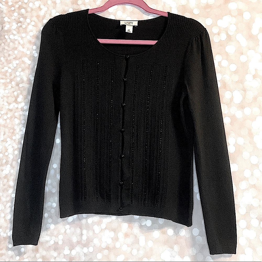 Ann Taylor Loft ✨Beaded Button Down Sweater✨🎄🥂🍾